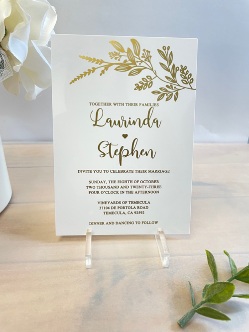 Sample Image of Acrylic Colored Wedding Invite 002