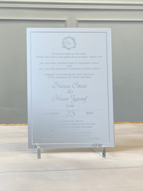 Sample Image of Acrylic Mirror Wedding Invite 002 Sample Image of Acrylic Mirror Wedding Invite 002