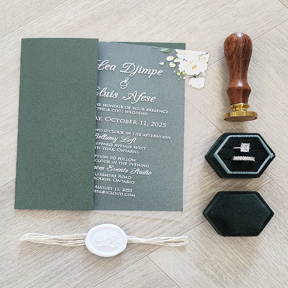 Acrylic Invite Gate Fold Sting Wax Seal