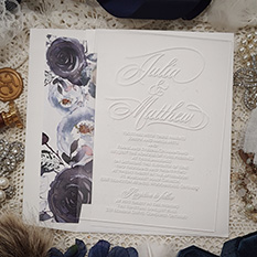 Invitation 5101: Acrylic - Frosted - frosted acrylic invite with white ink