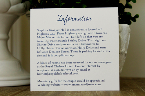 Invitation 1525: This soft layered invite uses our 5/8 and 1.5 inch ribbon as a flat band around the invite card.  The ribbon and tag are affixed to the card and do not slide off.