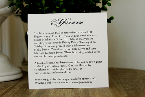 Invitation 1529: This layered card uses buttermilk pearl paper and thick ribbons not the side.  The bottom flat ribbon is made of two thick champagne ribbons and then a ivory ribbon is twisted and placed in the centre of the champagne ribbons.