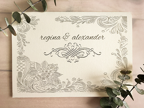 Invitation 1656: White Gold, White Gold - This is a white gold pearl wedding invitation pocketfolder design.  There are no embellishments.