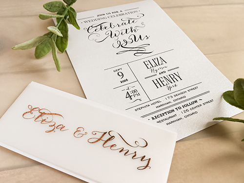Invitation 1754: Ice Pearl, Ice Pearl - This is an ice pearl wedding invite with a vellum belly band that is backed with an ice pearl paper.