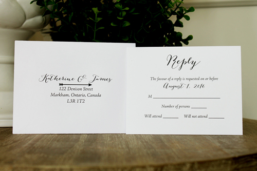 Invitation 1310: Ice Pearl, Black Ribbon, Brooch/Buckle A11, Metal Filigree F5 - Silver - White Ice Pearl paper with a black ribbon and rhinestone brooch idea