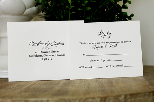 Invitation 1312: Buttermilk Pearl, Antique Ribbon, Brooch/Buckle T, Metal Filigree F4 - Silver - Buttermilk Pearl paper with an antique ribbon and pearl brooch detail