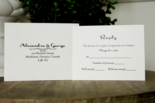 Invitation 1318: Cream Smooth, Blush Ribbon, Brooch/Buckle A5, Metal Filigree F4 - Silver - Floral printed card with a blush ribbon and flower brooch