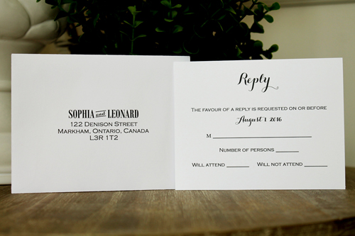 Invitation 1331: White Smooth, Antique Ribbon, Brooch/Buckle Q, Metal Filigree F4 - Silver - Flower printed white paper with a neutral ribbon and brooch design