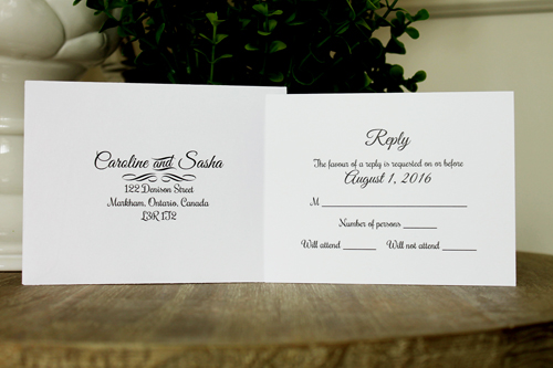 Invitation 1333: White Smooth, White Ribbon, Brooch/Buckle X, Metal Filigree F4 - Silver - Ice Pearl paper with a white ribbon and brooch