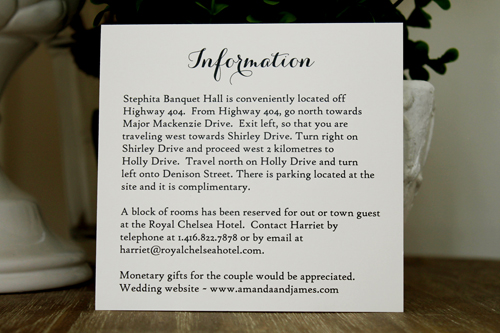 Invitation 1336: Cream Smooth, Antique Ribbon, Brooch/Buckle G - Damask pattern printed on the neutral paper with an antique ribbon and pearl brooch design