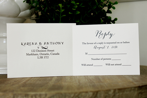 Invitation 1338: Blush Pearl - This is a portrait style single card wedding invite on blush pearl.  There is a lace trim with brooch.