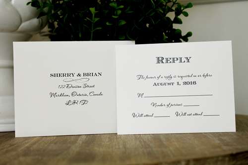 Invitation 1341: White Smooth, Antique Ribbon, Brooch/Buckle T, Metal Filigree F4 - Silver - Single floral design printed on the white card with an antique ribbon and 5 pearl brooch