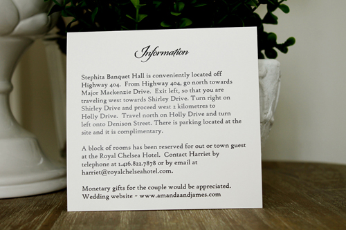 Invitation 1346: Cream Smooth, Deep Blush Ribbon, Brooch/Buckle G - Cut floral print on the cream card with a deep blush ribbon and pearl brooch