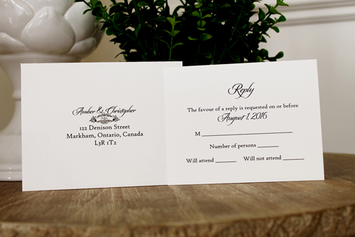 Invitation 1103: Antique Pearl, Cream Smooth, Deep Blush Ribbon, Antique Ribbon, Cream Lace - Landscape card that is layered with a deep blush and antique ribbon bands