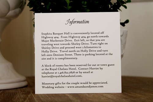 Invitation 1118: Green Pearl, Cream Smooth, Deep Charcoal Ribbon, Deep Charcoal Ribbon, Cream Lace - Green pearl paper backing with a charcoal ribbon twist and white lace detail